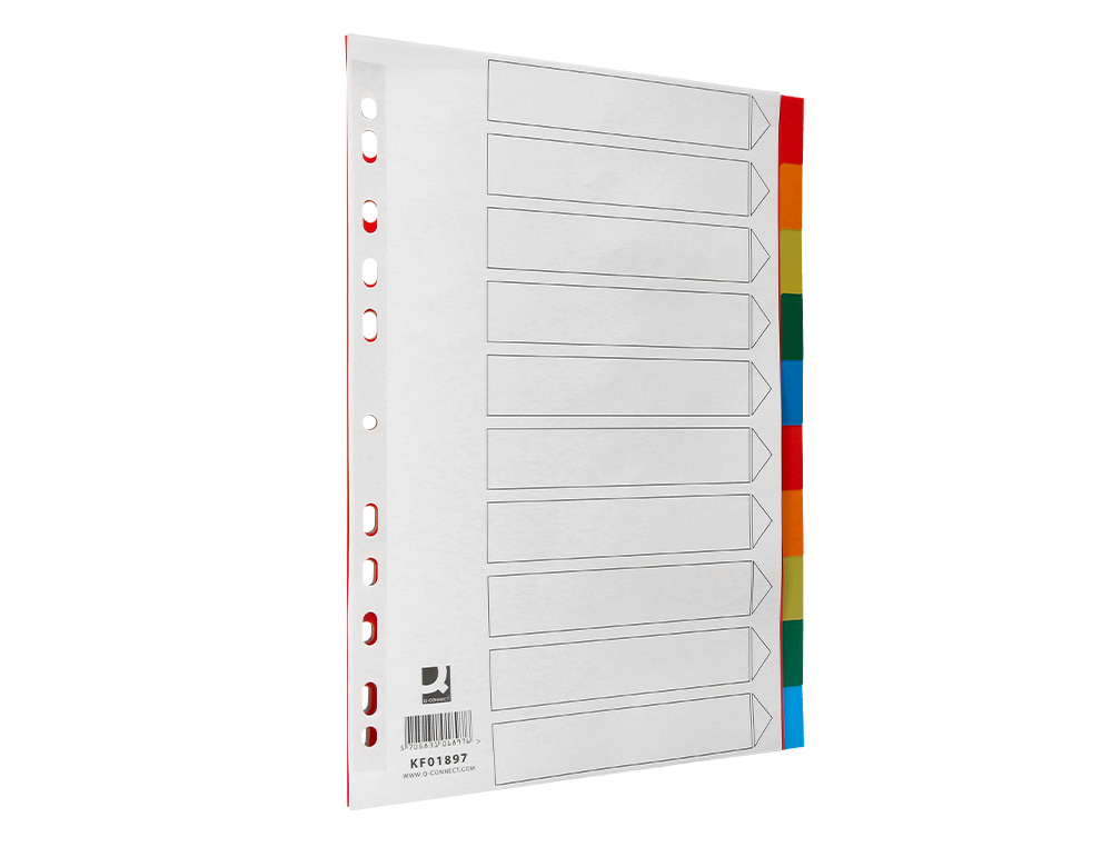 SEPARADOR Q-CONNECT PLASTICO JUEGO DE 10 SEPARADORES DIN A4 MULTITALADRO
