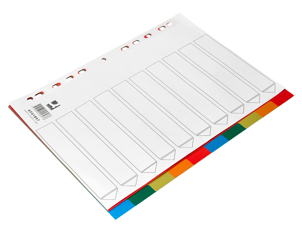 SEPARADOR Q-CONNECT PLASTICO JUEGO DE 10 SEPARADORES DIN A4 MULTITALADRO