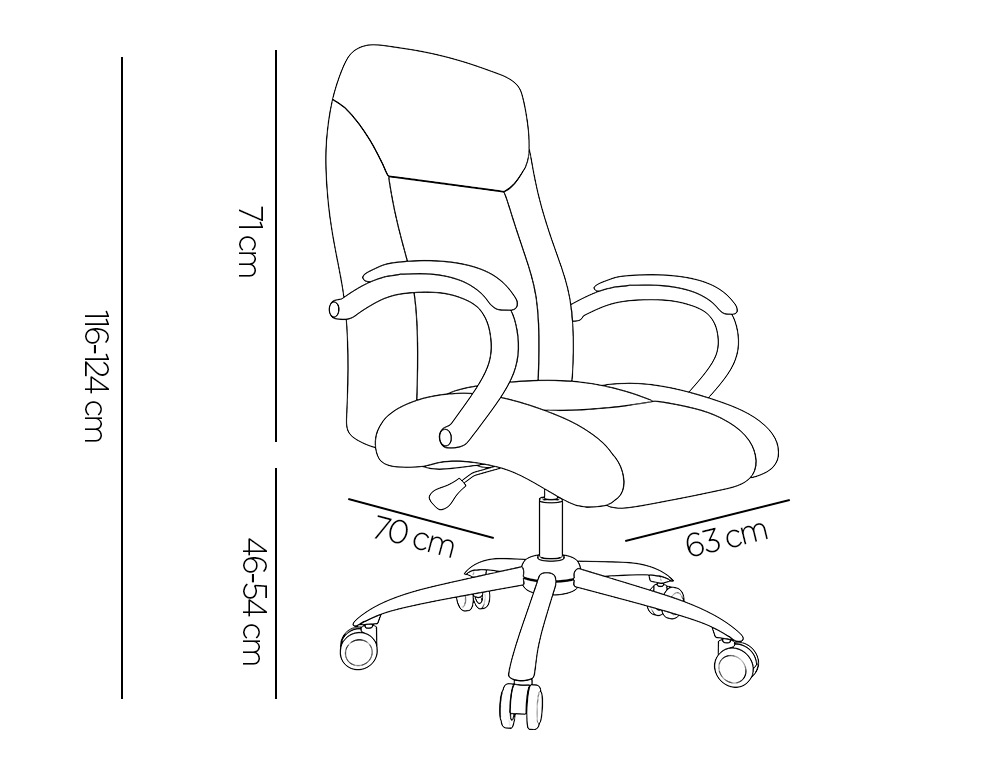 SILLA Q-CONNECT DIRECCION VERO NA SIMIL PIEL BASE METALICA ALT MAX 1210 ANC 650 PROF 730 MM RUEDAS PREMIUM COLOR NEGRO