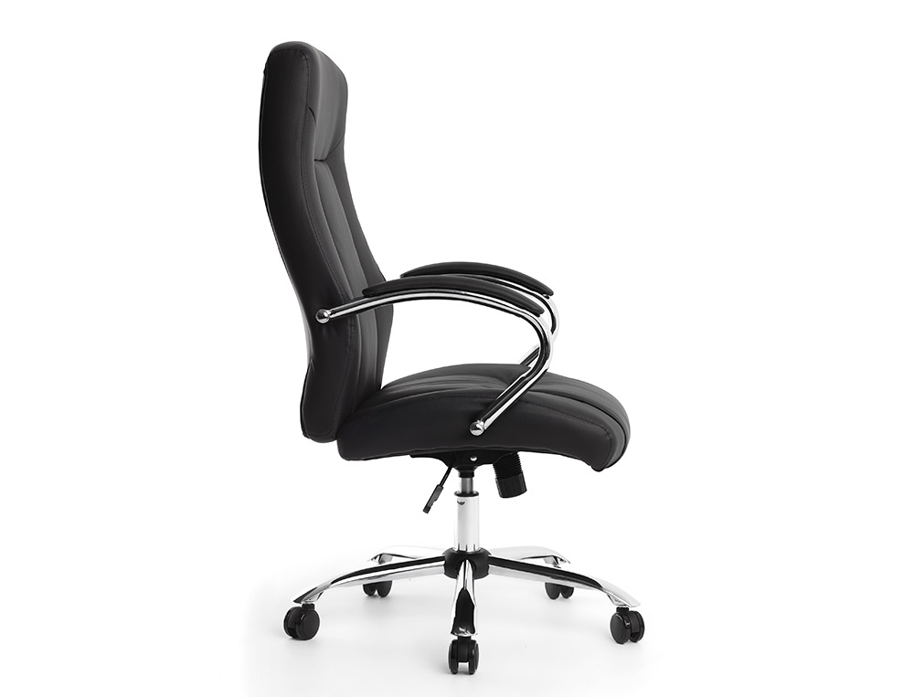 SILLA Q-CONNECT DIRECCION VERO NA SIMIL PIEL BASE METALICA ALT MAX 1210 ANC 650 PROF 730 MM RUEDAS PREMIUM COLOR NEGRO