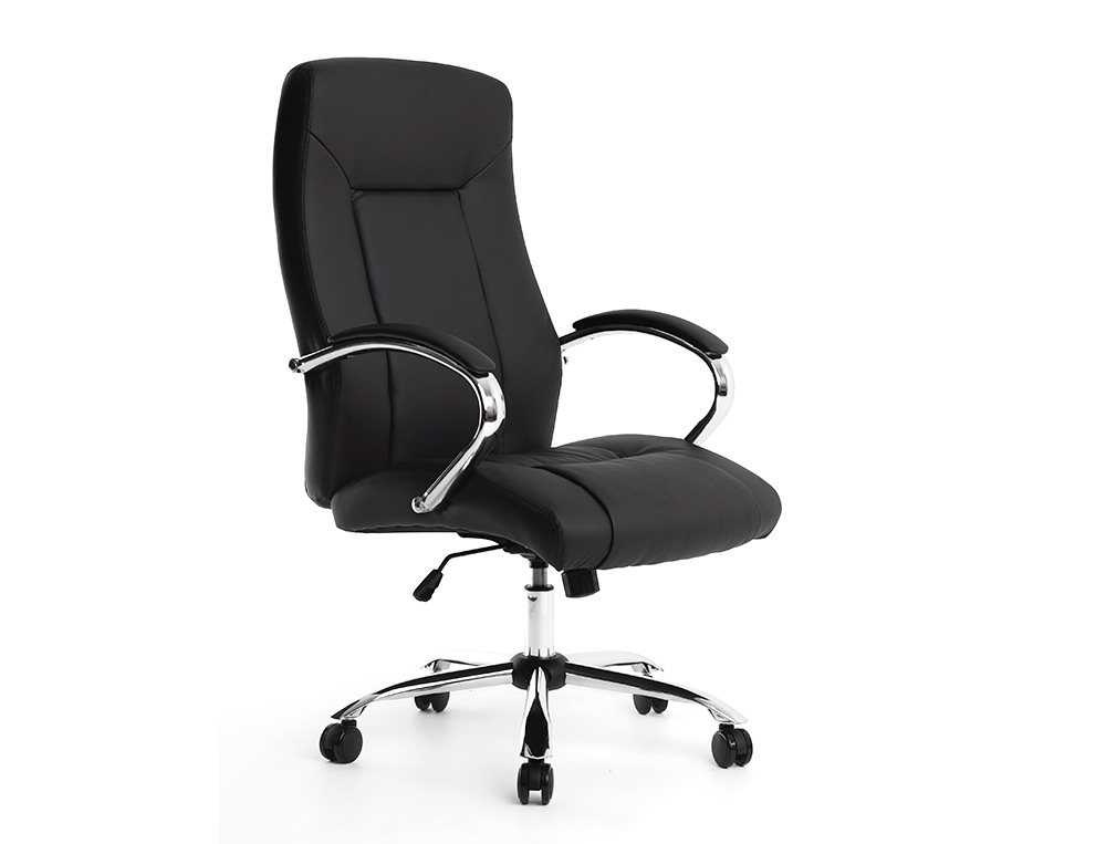 SILLA Q-CONNECT DIRECCION VERO NA SIMIL PIEL BASE METALICA ALT MAX 1210 ANC 650 PROF 730 MM RUEDAS PREMIUM COLOR NEGRO