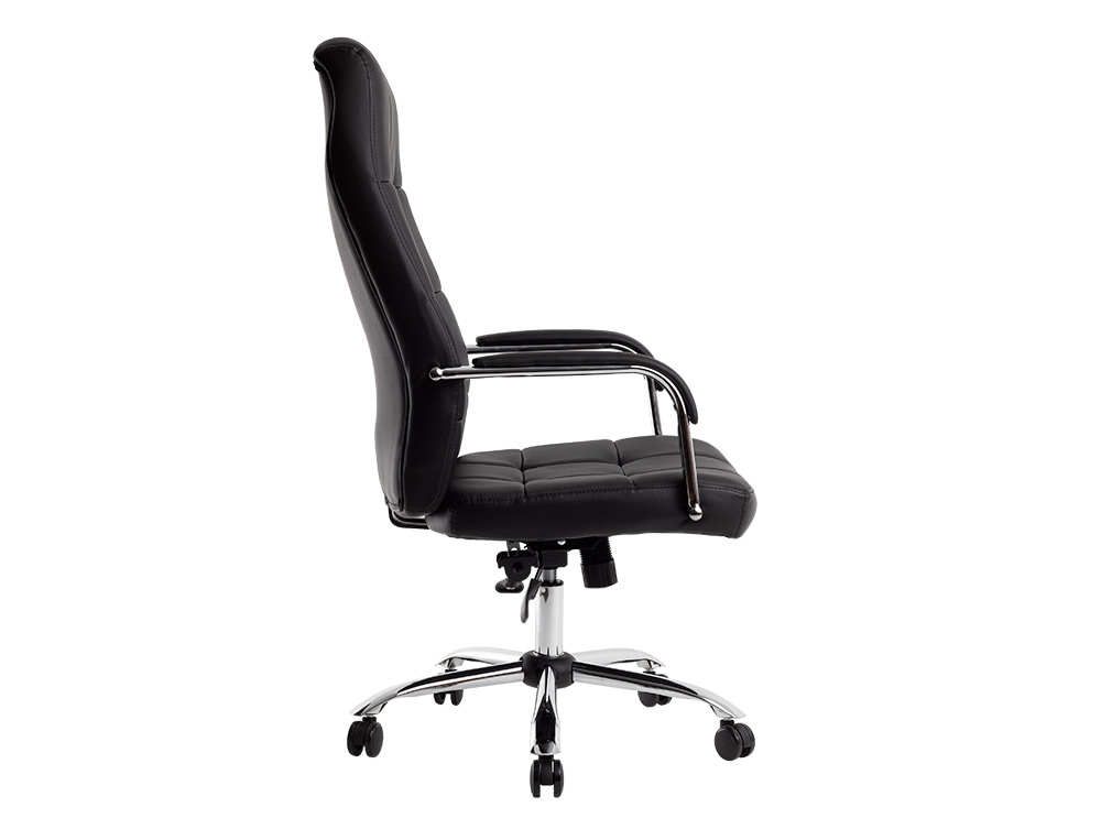 SILLA Q-CONNECT DIRECCION PIAV E SIMIL PIEL BASE METALICA ALT MAX 1250 ANC 610 PROF 700 MM RUEDAS PREMIUM COLOR NEGRO