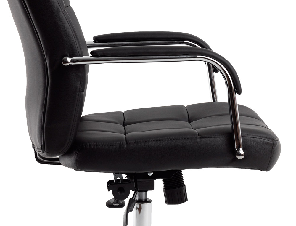 SILLA Q-CONNECT DIRECCION PIAV E SIMIL PIEL BASE METALICA ALT MAX 1250 ANC 610 PROF 700 MM RUEDAS PREMIUM COLOR NEGRO