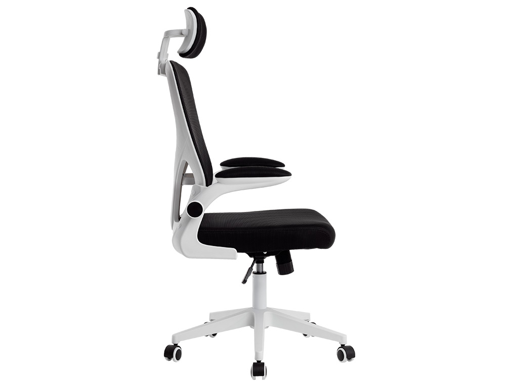 SILLA Q-CONNECT ERGONOMICA PAL ERMO MALLA BASE NYLON ALT MAX 1300 ANC 610 PROF 600 RUEDAS PREMIUM COLOR BLANCO NEGRO