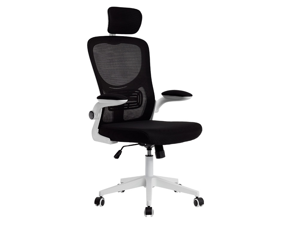 SILLA Q-CONNECT ERGONOMICA PAL ERMO MALLA BASE NYLON ALT MAX 1300 ANC 610 PROF 600 RUEDAS PREMIUM COLOR BLANCO NEGRO