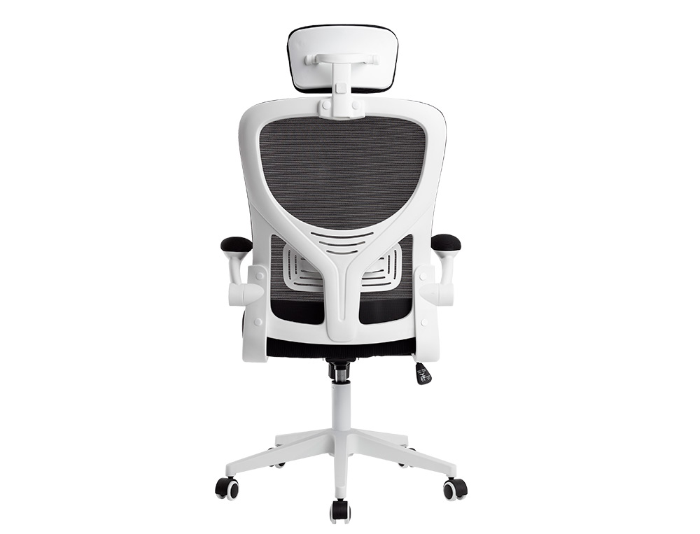 SILLA Q-CONNECT ERGONOMICA PAL ERMO MALLA BASE NYLON ALT MAX 1300 ANC 610 PROF 600 RUEDAS PREMIUM COLOR BLANCO NEGRO