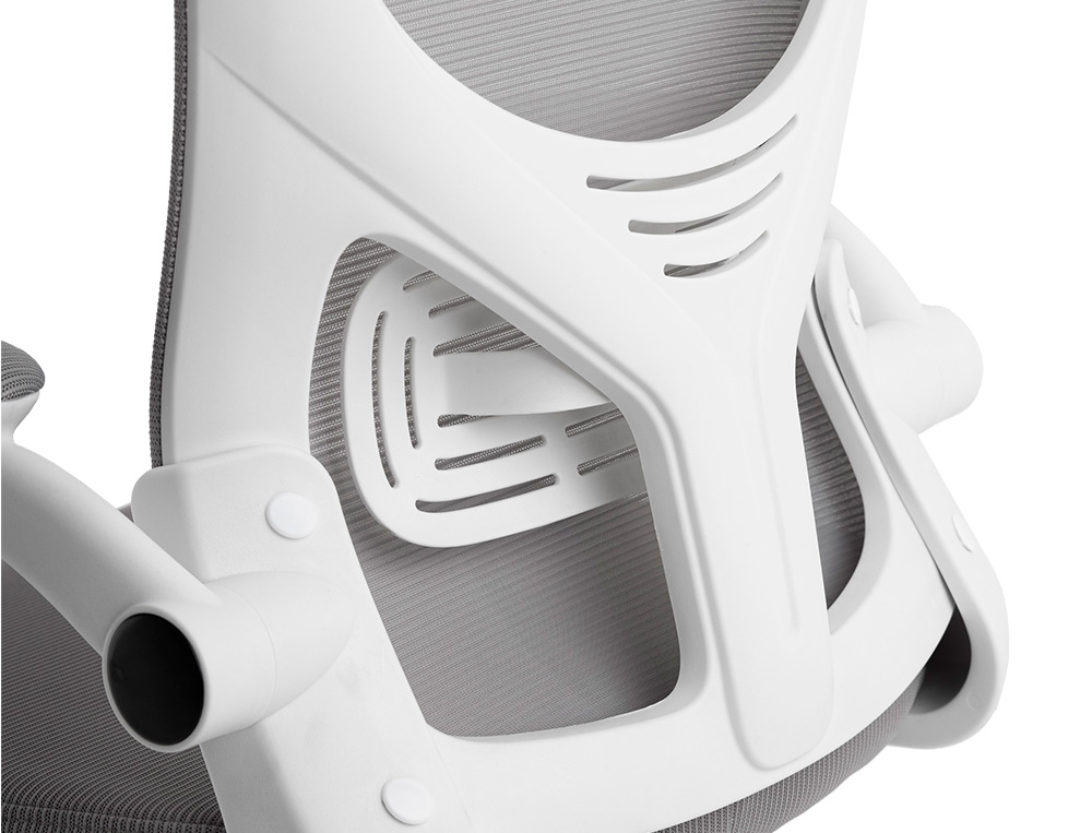 SILLA Q-CONNECT ERGONOMICA PAL ERMO MALLA BASE NYLON ALT MAX 1300 ANC 610 PROF 600 RUEDAS PREMIUM COLOR BLANCO GRIS