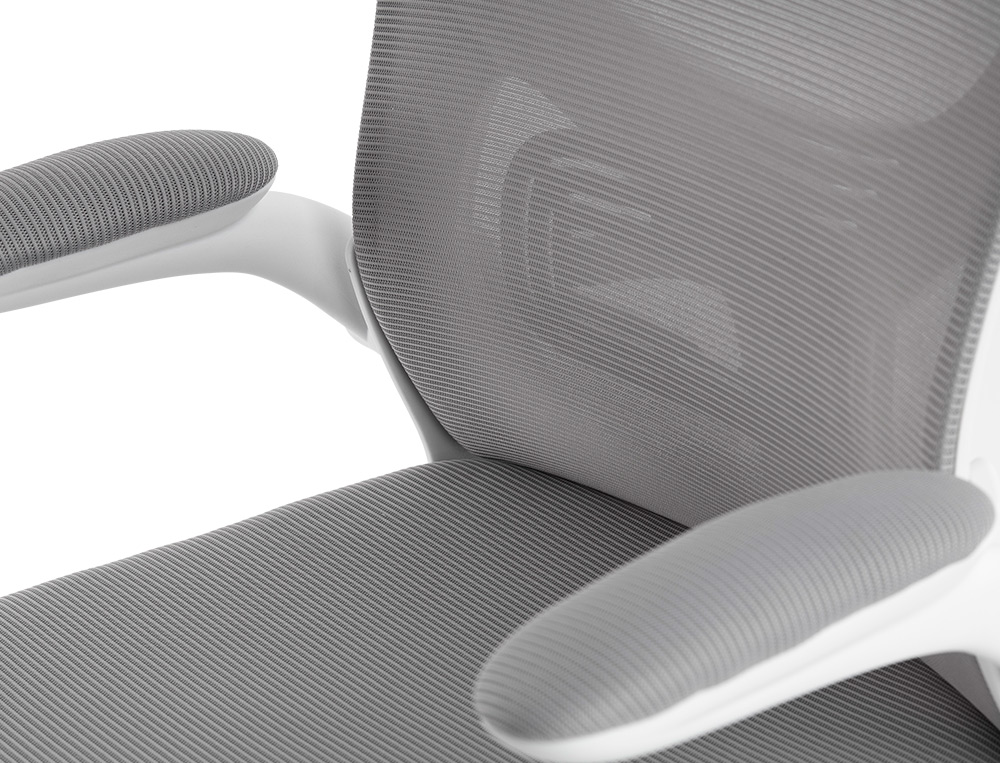 SILLA Q-CONNECT ERGONOMICA PAL ERMO MALLA BASE NYLON ALT MAX 1300 ANC 610 PROF 600 RUEDAS PREMIUM COLOR BLANCO GRIS
