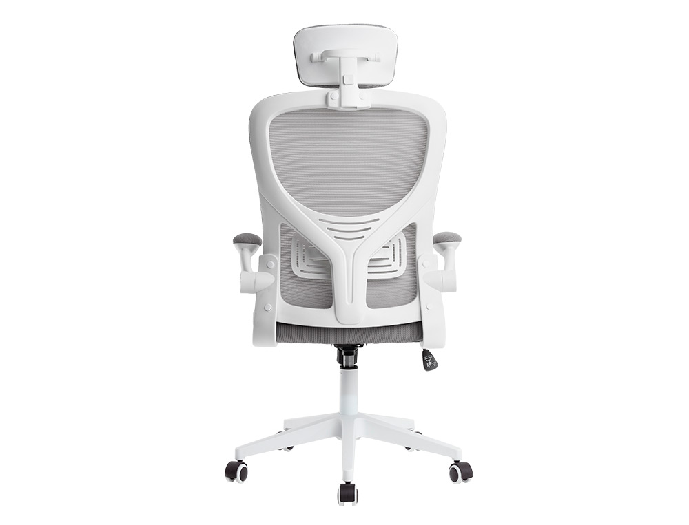 SILLA Q-CONNECT ERGONOMICA PAL ERMO MALLA BASE NYLON ALT MAX 1300 ANC 610 PROF 600 RUEDAS PREMIUM COLOR BLANCO GRIS