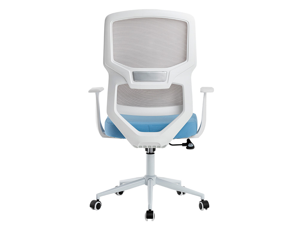 SILLA Q-CONNECT OFICINA LUCCA MALLA BASE METALICA ALT MAX 1090 ANC 700 PROF 650 RUEDAS PREMIUM COLOR BLANCO GRIS AZUL