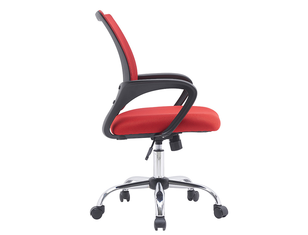 SILLA Q-CONNECT OFICINA SIENA MALLA BASE METALICA ALT MAX 1000 ANC 560 PROF 570 RUEDAS PREMIUM COLOR NEGRO ROJO