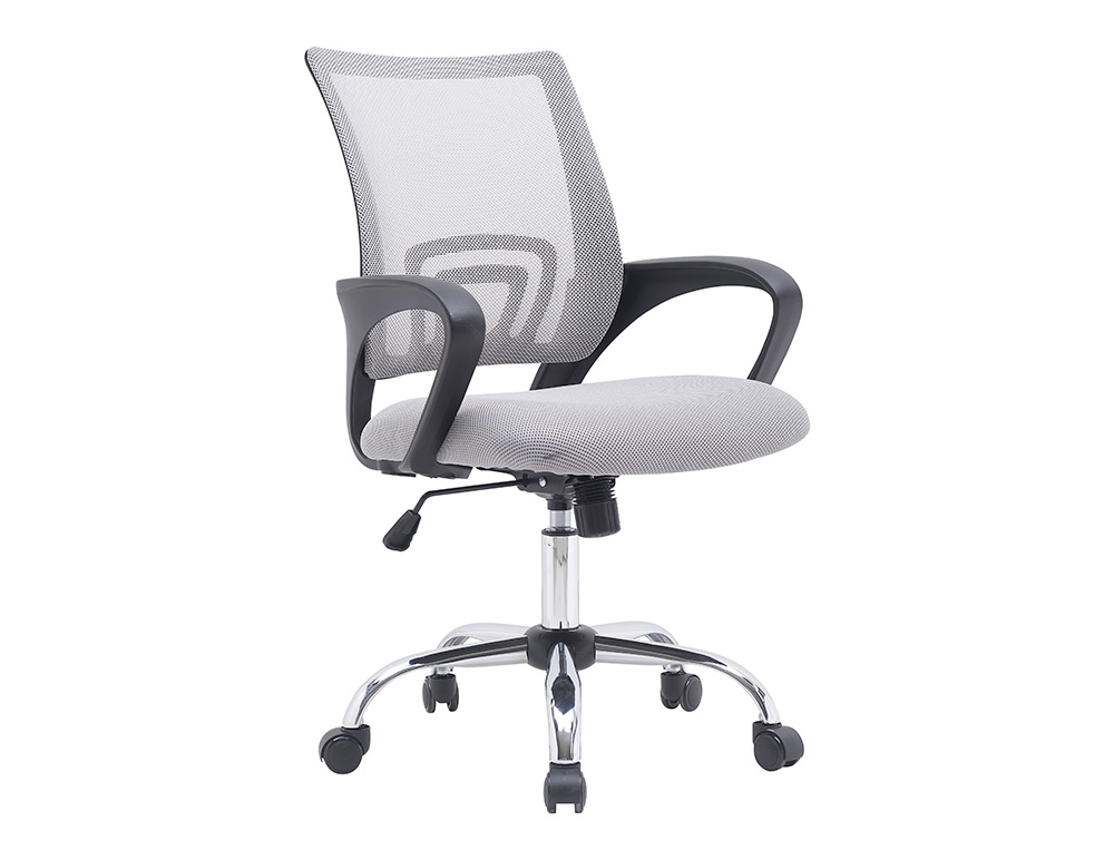 SILLA Q-CONNECT OFICINA SIENA MALLA BASE METALICA ALT MAX 1000 ANC 560 PROF 570 RUEDAS PREMIUM COLOR BLANCO GRIS