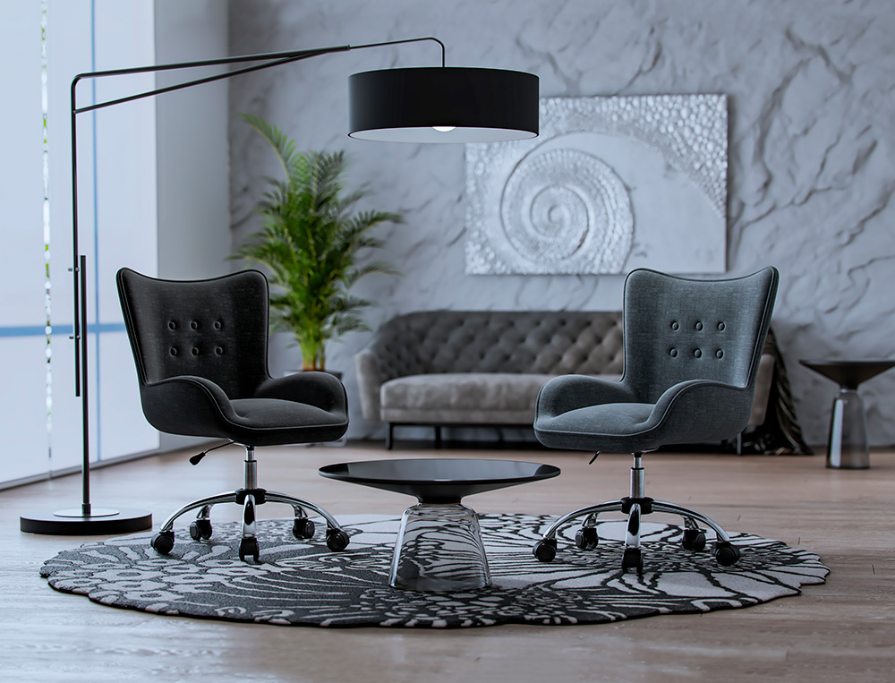 SILLA Q-CONNECT ESCRITORIO MES SINA BASE METALICA ALT MAX 960 ANC 570 PROF 620 RUEDAS PREMIUM COLOR NEGRO