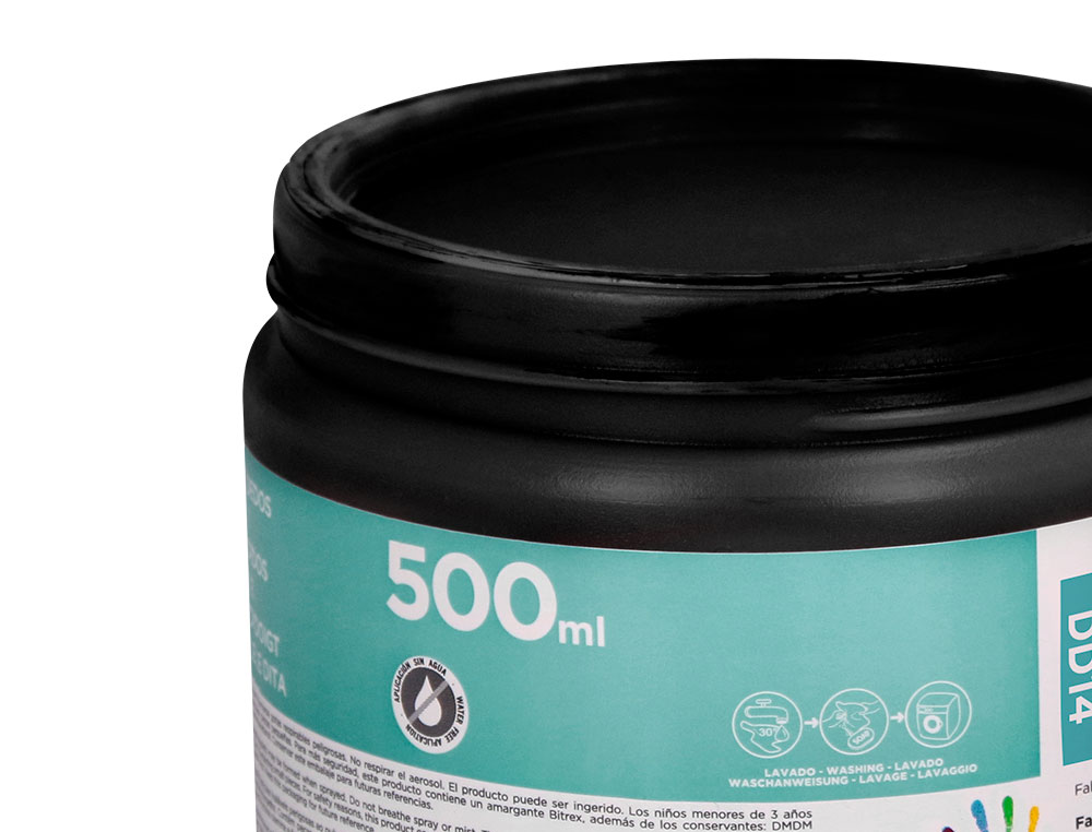 PINTURA DEDOS LIDERPAPEL NEGRO TARRINA DE 500 CC