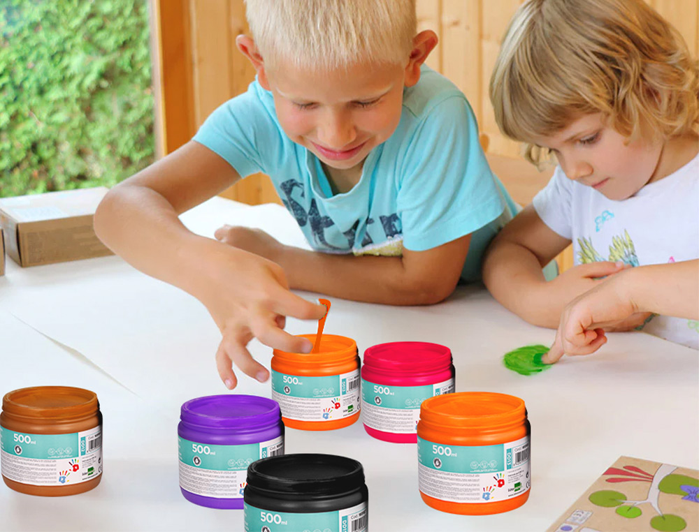 PINTURA DEDOS LIDERPAPEL NEGRO TARRINA DE 500 CC