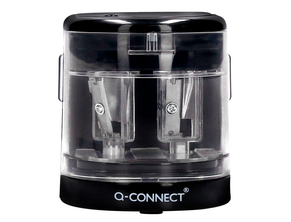 SACAPUNTAS Q-CONNECT KF14568 ELECTRICO DE SOBREMESA CABLE USB/4 PILAS AA AFILA CUCHILLA DIAMETROS DE 6 A 12MM DOS USOS