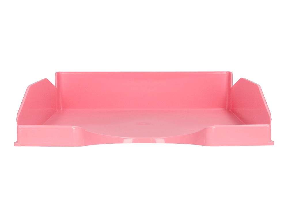 BANDEJA SOBREMESA PLASTICO Q-CONNECT ROSA PASTEL OPACO 240X70X340 MM
