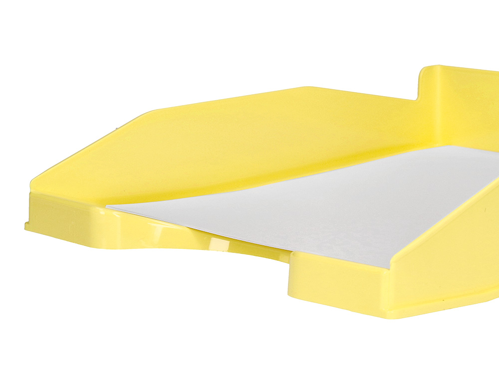 BANDEJA SOBREMESA PLASTICO Q-CONNECT AMARILLO PASTEL OPACO 240X70X340 MM