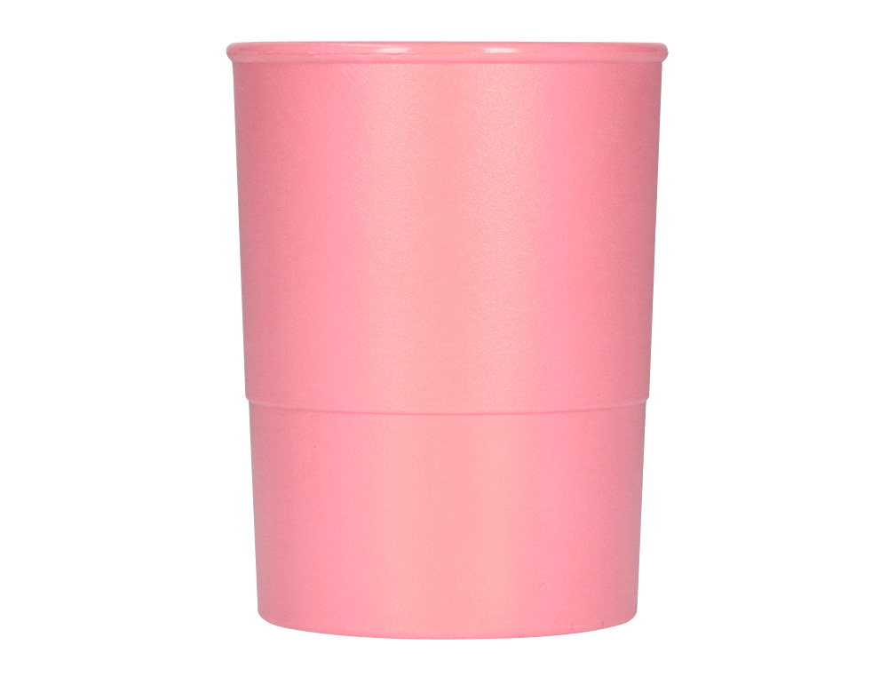 CUBILETE PORTALAPICES Q-CONNECT ROSA PASTEL OPACO PLASTICO DIAMETRO 75 MM ALTO 100 MM