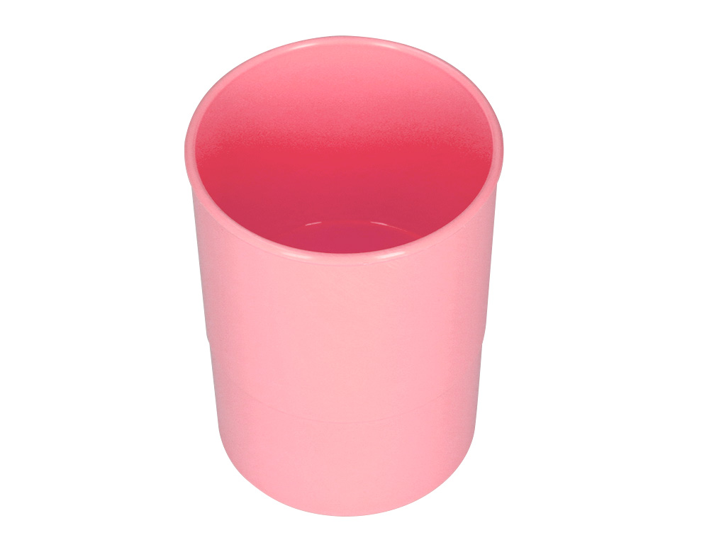CUBILETE PORTALAPICES Q-CONNECT ROSA PASTEL OPACO PLASTICO DIAMETRO 75 MM ALTO 100 MM
