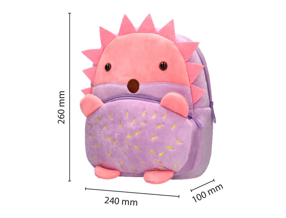 MOCHILA PREESCOLAR LIDERPAPEL PELUCHE INFANTIL ERIZO 260X100X240 MM