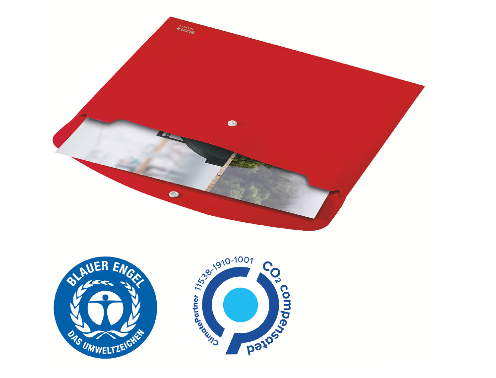 CARPETA LEITZ RECYCLE PORTADOCUMENTOS BROCHE DIN A4 POLIPROPILENO ROJO