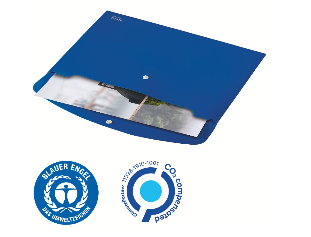 CARPETA LEITZ RECYCLE PORTADOCUMENTOS BROCHE DIN A4 POLIPROPILENO AZUL