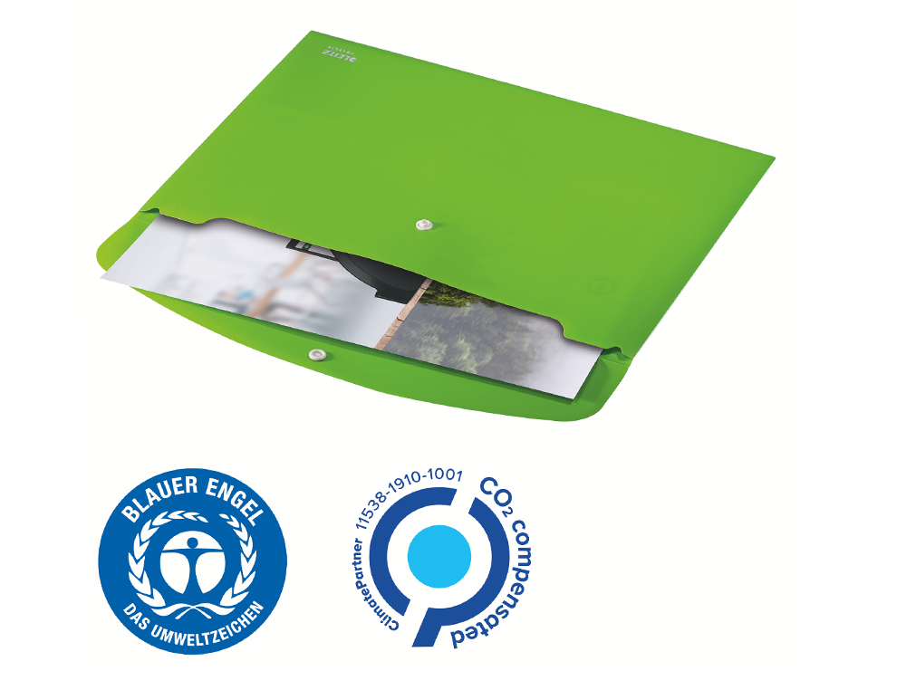 CARPETA LEITZ RECYCLE PORTADOCUMENTOS BROCHE DIN A4 POLIPROPILENO VERDE