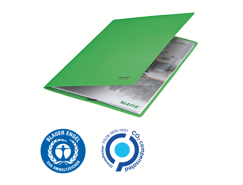 CARPETA LEITZ RECYCLE GOMAS DIN A4 CARTON RECICLABLE 100% VERDE