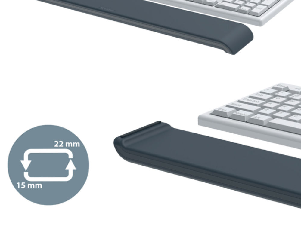 REPOSAMUÑECAS LEITZ ERGO PARA TECLADO AJUSTABLE GRIS OSCURO