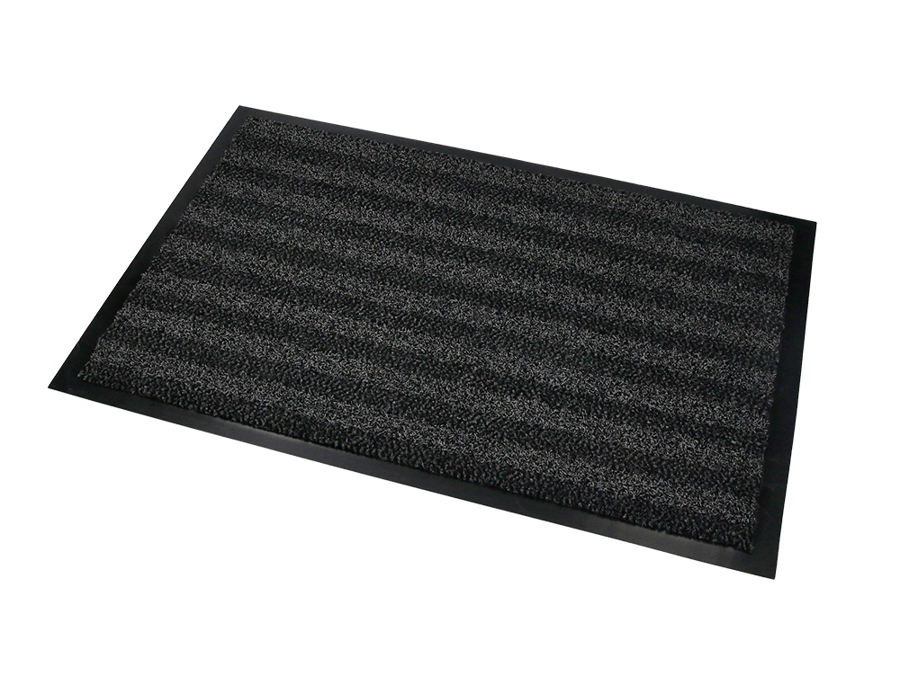 ALFOMBRA PARA SUELO Q-CONNECT PREMIUM PARA INTERIORES ANTIDESLIZANTE FIBRA POLIPROPILENO Y FIELTRO GRIS 60X40 CM