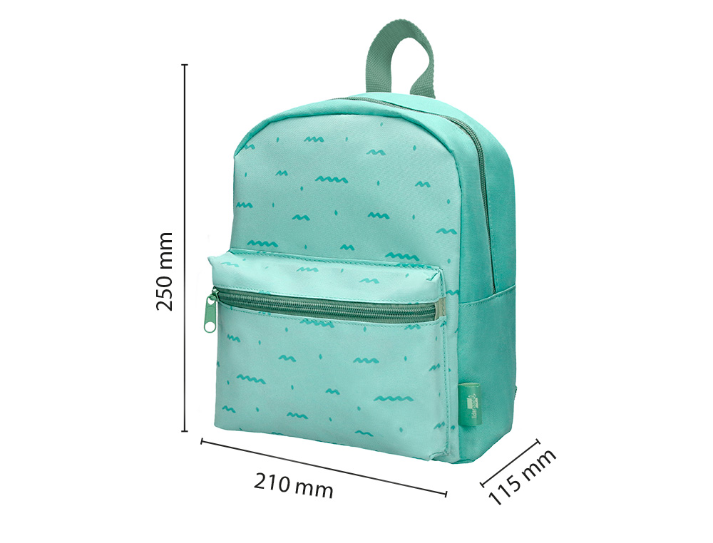 MOCHILA PREESCOLAR LIDERPAPEL KIDS VERDE 250X115X210 MM