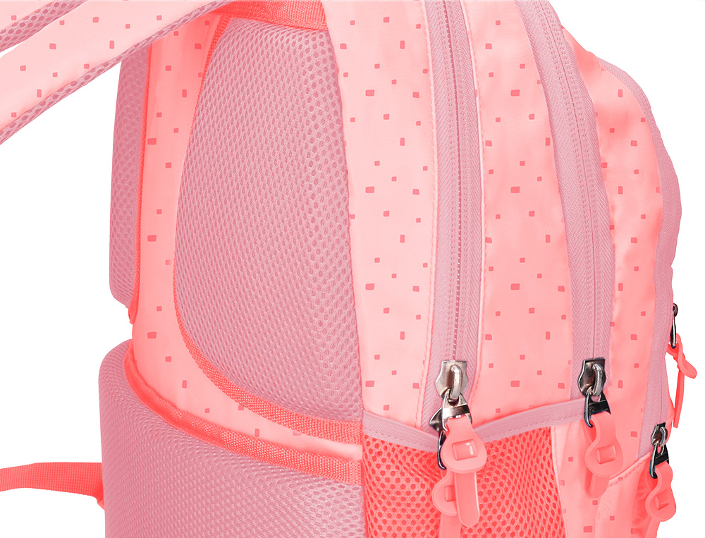 MOCHILA ESCOLAR LIDERPAPEL MULTIBOLSILLO PARA PORTATIL ROSA ESTRELLAS 450X145X300 MM