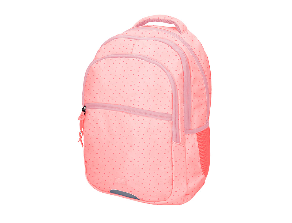 MOCHILA ESCOLAR LIDERPAPEL MULTIBOLSILLO PARA PORTATIL ROSA ESTRELLAS 450X145X300 MM
