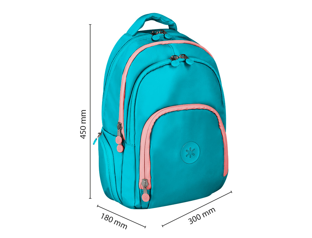 MOCHILA ANTARTIK FUSION FLEX MULTIBOLSILLO TURQUESA 19L 450X180X300 MM