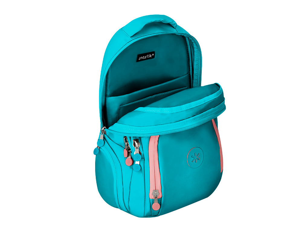 MOCHILA ANTARTIK FUSION FLEX MULTIBOLSILLO TURQUESA 19L 450X180X300 MM