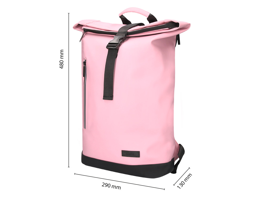 MOCHILA ANTARTIK ROLL PACK WATERPROOF ENROLLABLE GRAN CAPACIDAD ROSA 480X130X280 MM
