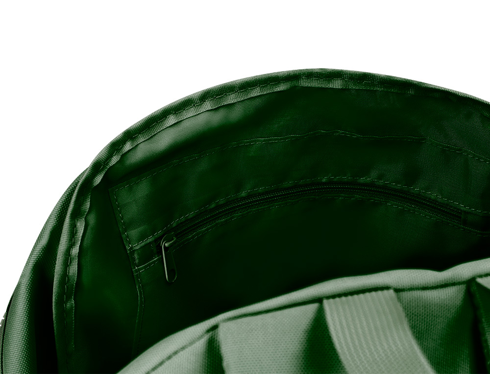MOCHILA LIDERPAPEL CORE CON COMPARTIMENTO LATERAL ELASTICO VERDE MILITAR 15 L 400X125X300 MM
