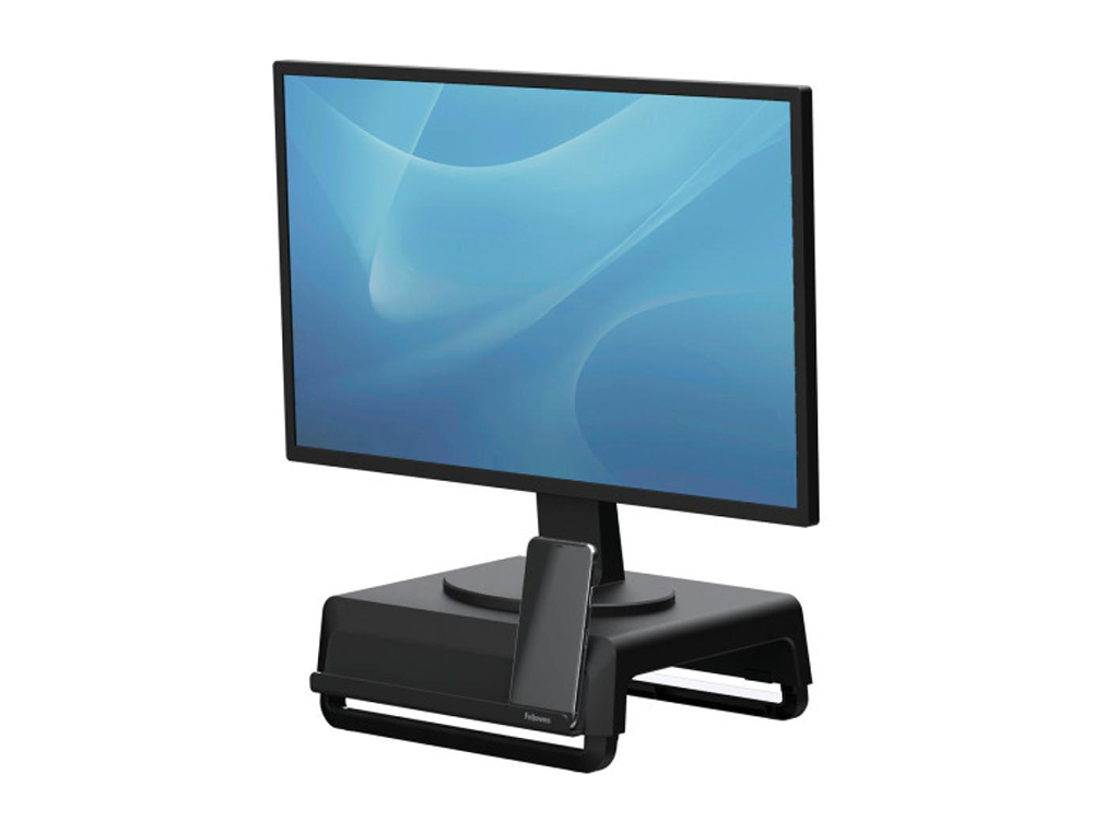 SOPORTE FELLOWES PARA MONITOR BREYTA 3 AJUSTES DE ALTURA HASTA 30 KG 100% RECICLABLE 350X300X80/118/155 MM NEGRO