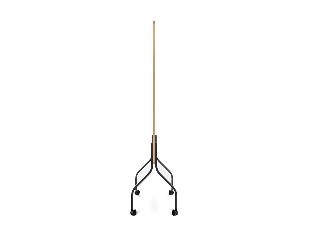PIZARRA BLANCA ROCADA DOBLE CARA LACADA MAGNETICA TABLERO MELAMINA ROBLE BASE CON 4 RUEDAS 92X125 CM