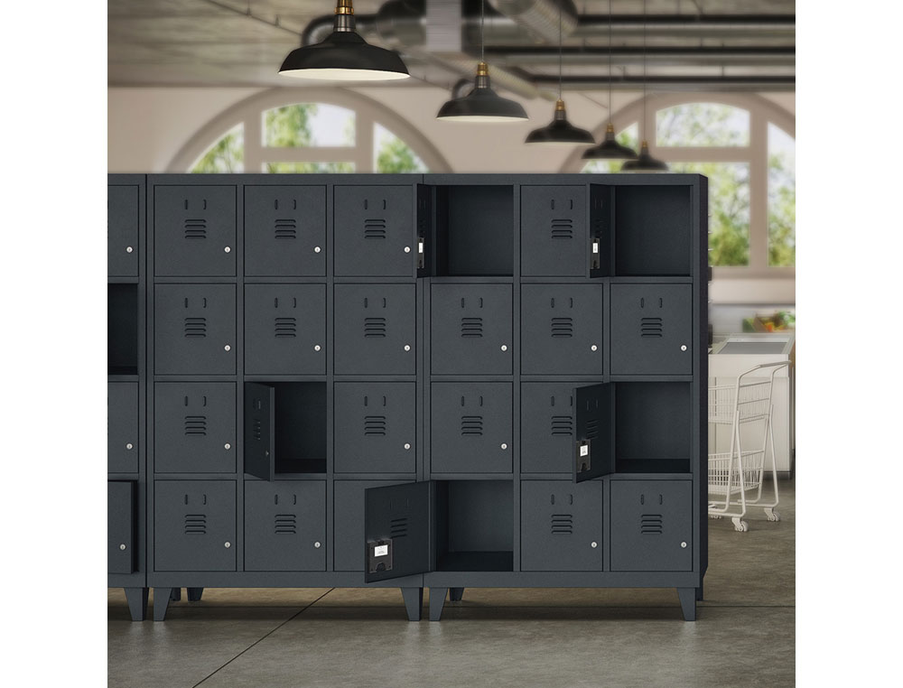 TAQUILLA METALICA ROCADA 400 3 MODULOS X 3 PUERTAS GRIS 1210X500X1800 MM
