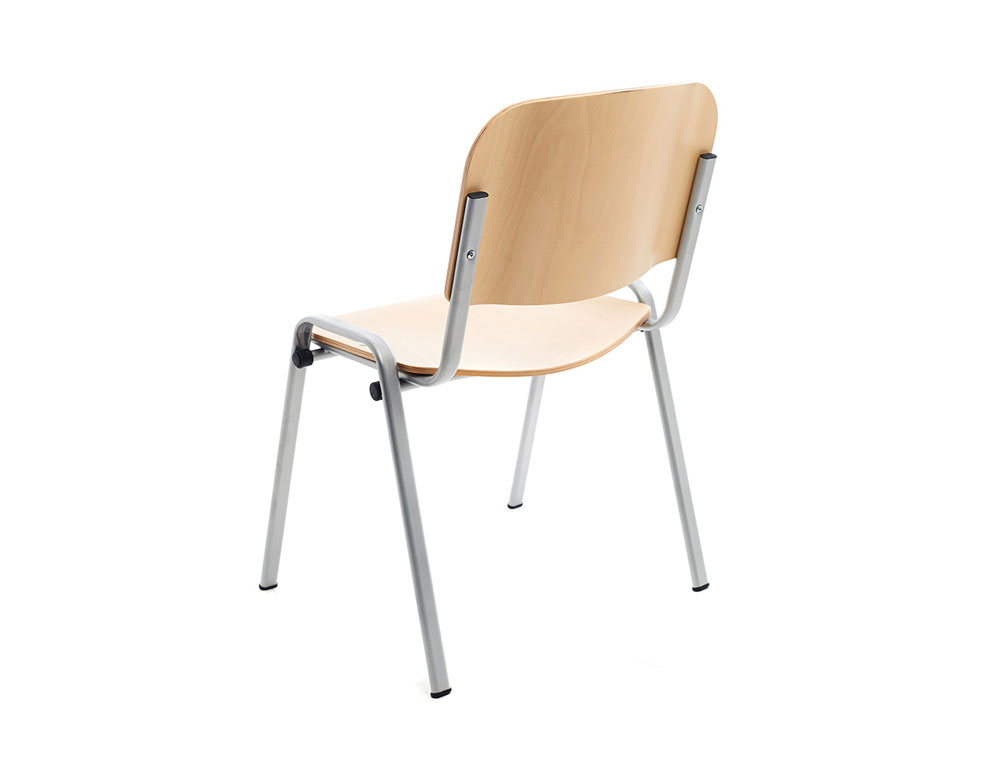 SILLA ROCADA CONFIDENTE ESTRUCTURA METALICA ASIENTO Y RESPALDO MADERA NATURAL 570X410X810 MM