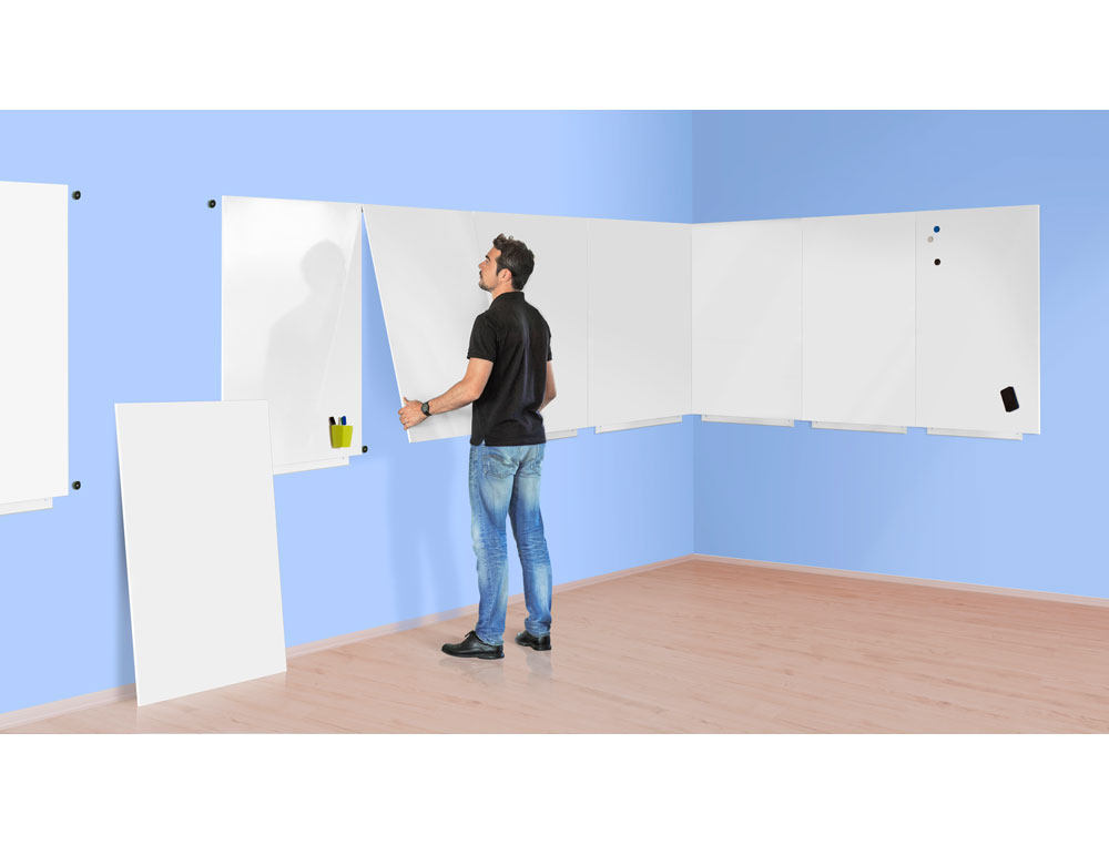 PIZARRA BLANCA ROCADA SKINMATT PROYECCION MATE LACADA MAGNETICA 75X115 CM