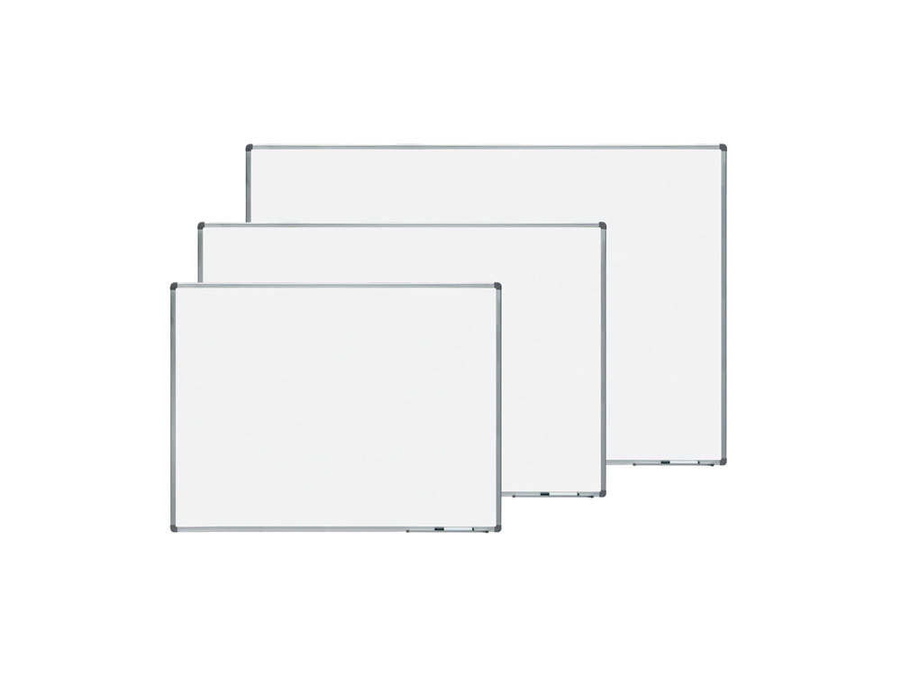 PIZARRA BLANCA ROCADA LACADA MAGNETICA MARCO ALUMINIO CON CANTONERAS 45X60 CM