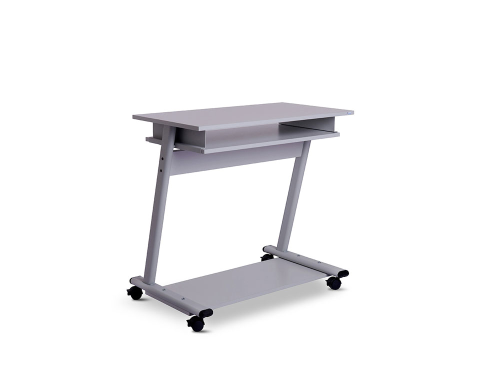 MESA ORDENADOR ROCADA RD-9100 SISTEMA BLOQUEO CON RUEDAS ESTRUCTURA METALICA CON BANDEJA TECLADO EXTRAIBLE