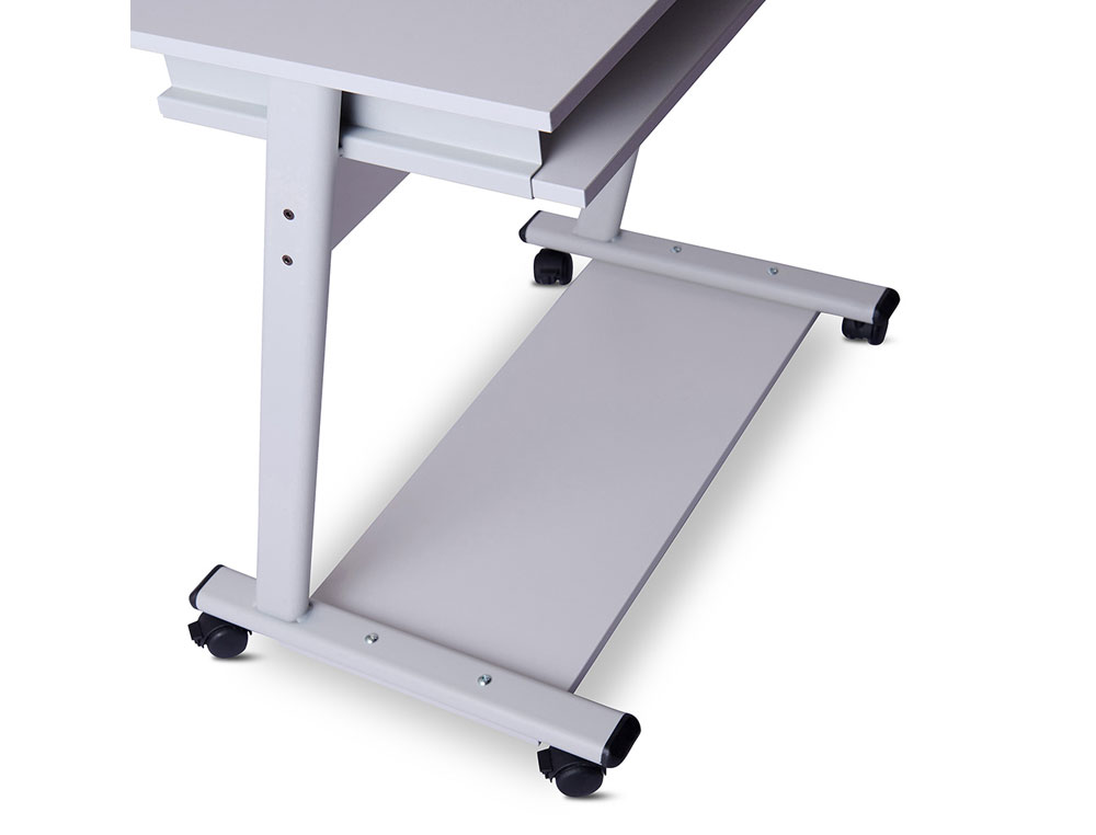 MESA ORDENADOR ROCADA RD-9100 SISTEMA BLOQUEO CON RUEDAS ESTRUCTURA METALICA CON BANDEJA TECLADO EXTRAIBLE