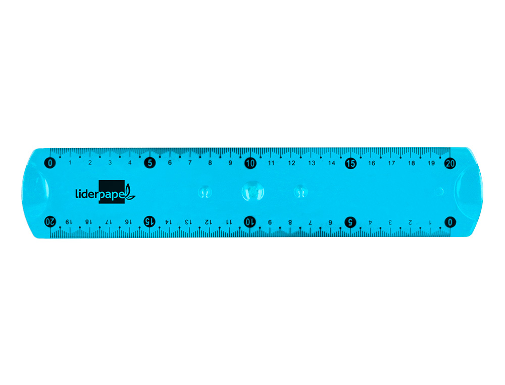 REGLA LIDERPAPEL PLASTICO FLEXIBLE 20 CM COLORES SURTIDOS