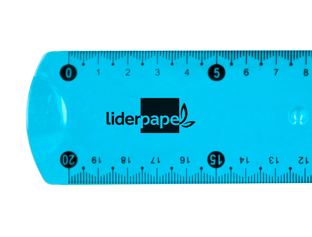 REGLA LIDERPAPEL PLASTICO FLEXIBLE 20 CM COLORES SURTIDOS