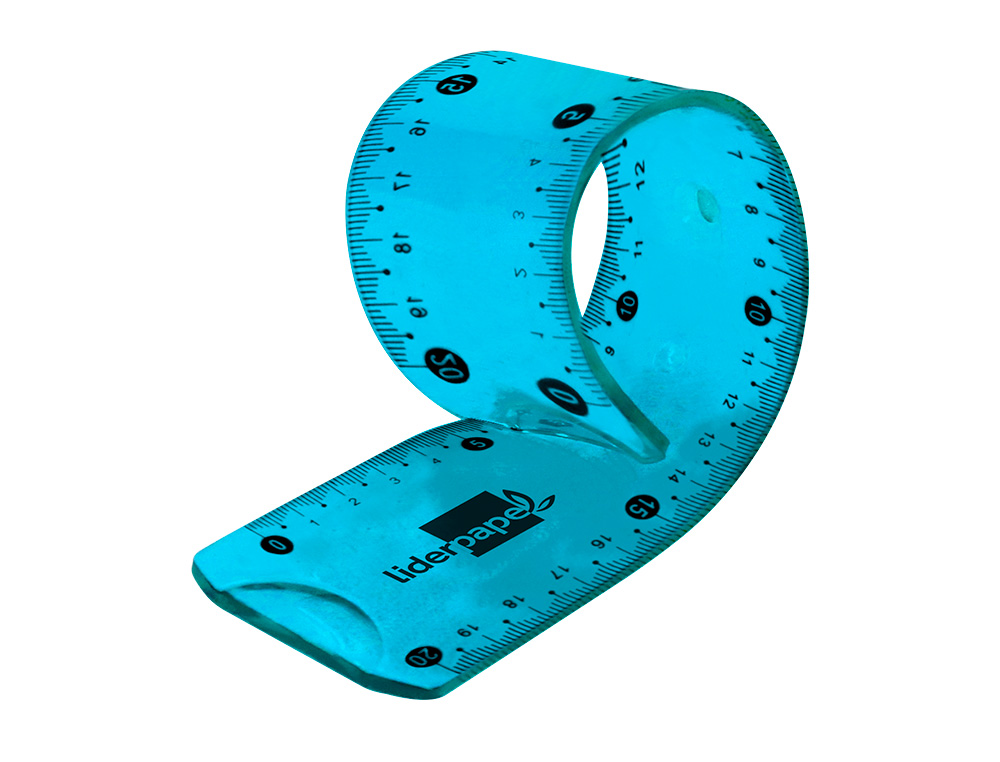 REGLA LIDERPAPEL PLASTICO FLEXIBLE 20 CM COLORES SURTIDOS