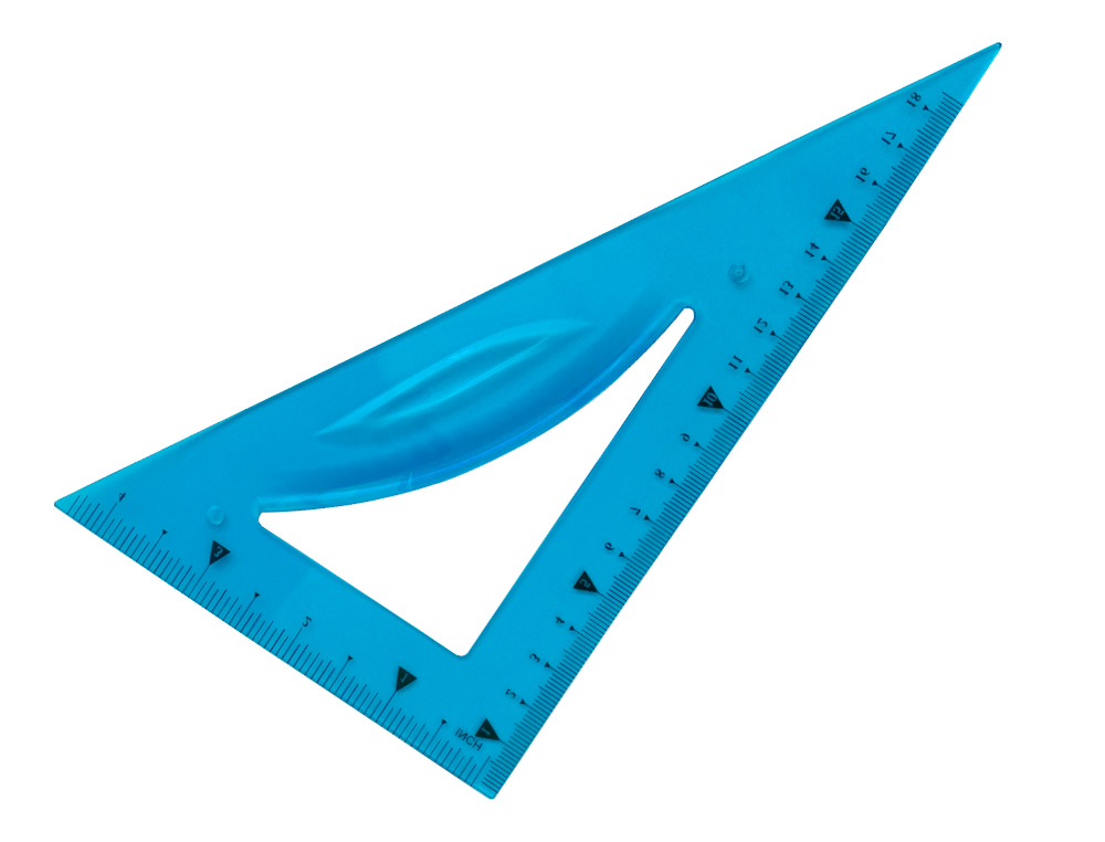 JUEGO ESCUADRA 21 CM CARTABON 21 CM REGLA 30 CM Y SEMICIRCULO PLASTICO FLEXIBLE EN PETACA LIDERPAPEL COLORES